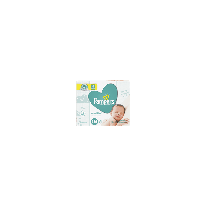 PAMPERS Sensitive lingettes pour bébés non parfumées, 336 unités