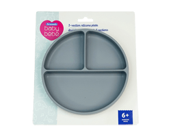 PERSONNELLE Assiette en silicone à 3 sections pour bébés, bleu, 1 unité