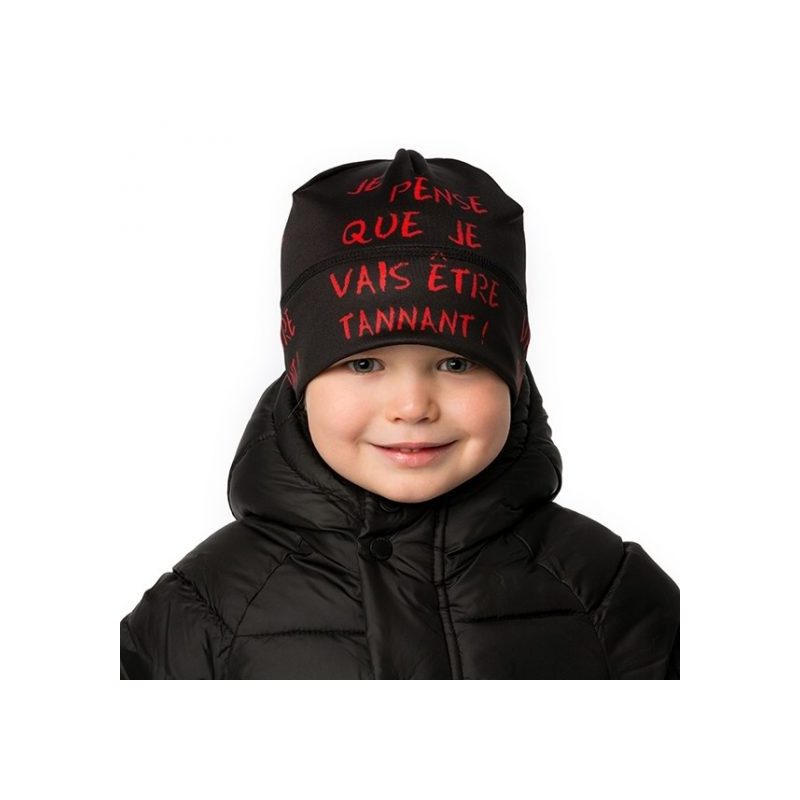 Tuque Je pense que je vais être tannant noir/rouge