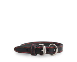 Black stitched leather collar