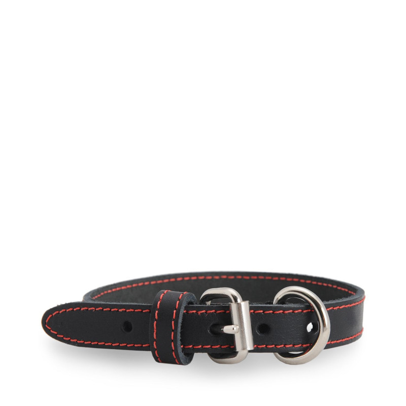 Black stitched leather collar