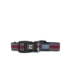 Adjustable collar for dogs, red snowflake…