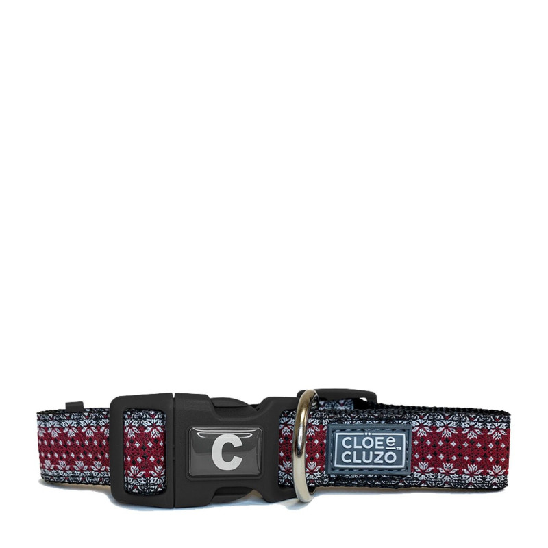 Adjustable collar for dogs, red snowflake…