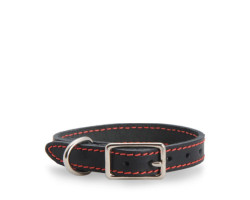 Black stitched leather collar