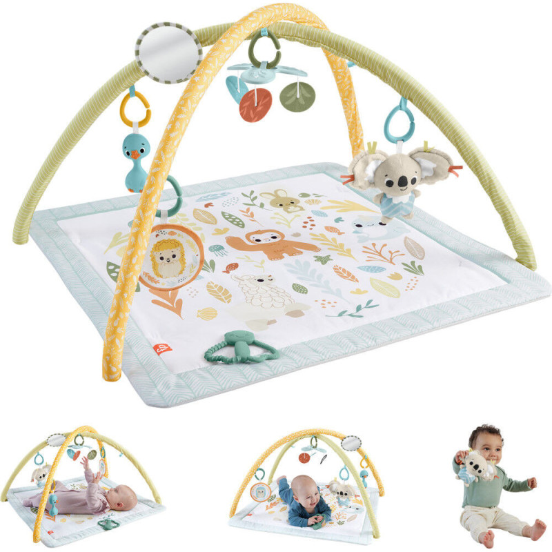 Fisher-Price - Mon Tapis d'Éveil Sensimals, 6 jouets sensoriels