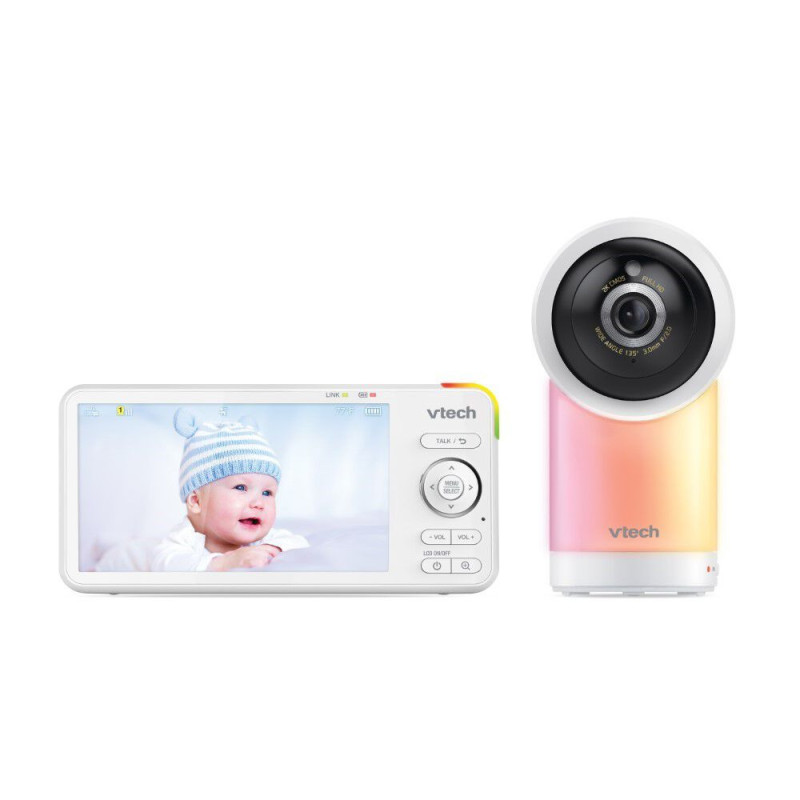 VTech RM5766HD, Moniteur de bébé vidéo intelligent 1080p avec accès à distance de 360 degrés à panoramique et inclinaison haute