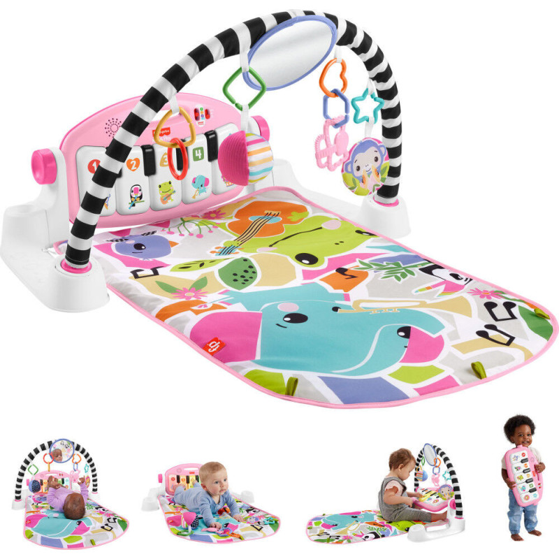 Fisher-Price - Tapis piano Lumières et Apprentissage, pour bébé, rose - Édition anglaise