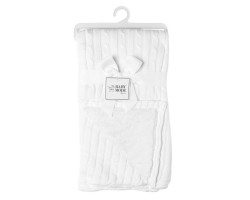 White Cable Knit Sherpa Baby Blanket