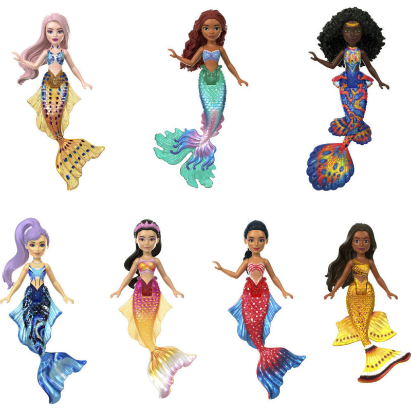 Coffret de petites poupées Ariel et ses soeurs La Petite Sirène de Disney, collection de poupées Sirènes, jouets inspirés du fi