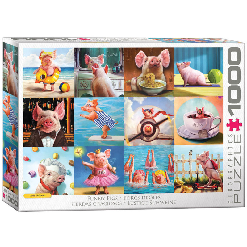 Puzzle Eurographics Funny Pigs 1000 Pcs