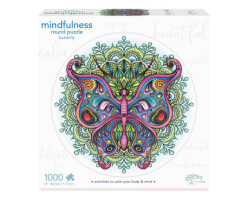 Mindful Living 1000 pc. Mandala Puzzle - Butterfly - Édition anglaise