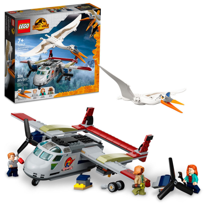 LEGO Jurassic World L'embuscade en avion du Quetzalcoatlus 76947 Ensemble de construction (293 pièces).