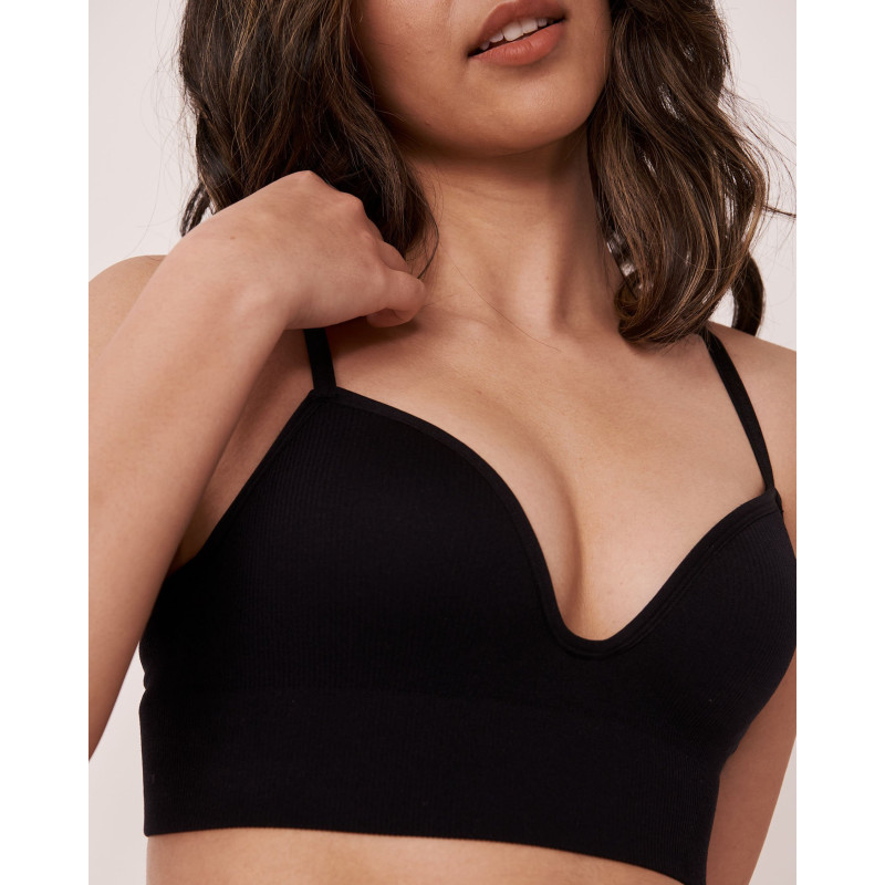 Soutien-gorge de sport sans coutures push-up impact léger