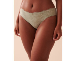 Culotte bikini microfibre et dentelle dos lisse