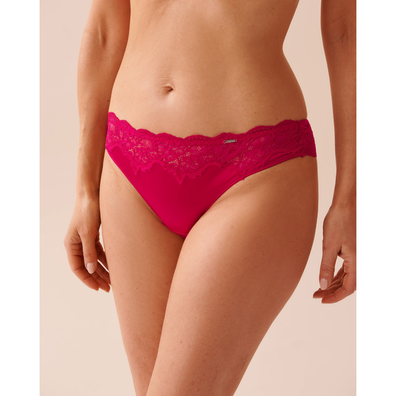 Culotte brésilienne microfibre et dentelle