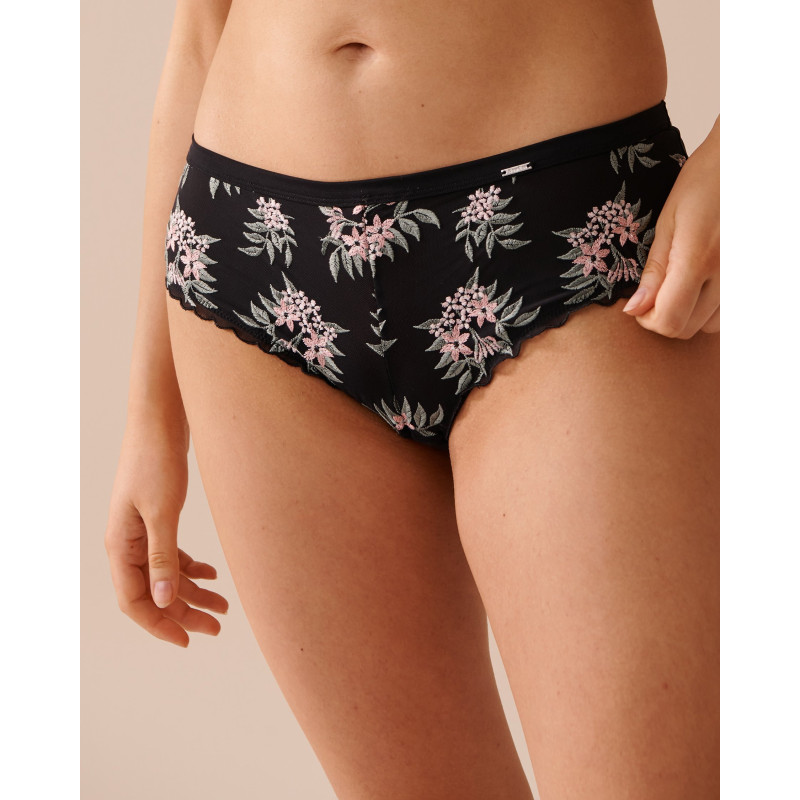 Culotte cheeky résille brodée