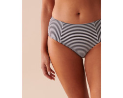 Bas de bikini taille mi-haute RETRO STRIPED