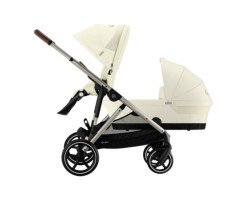 Cybex Poussette Double Gazelle S 2 – Châssis Taupe / Nacelle Beige coquillage