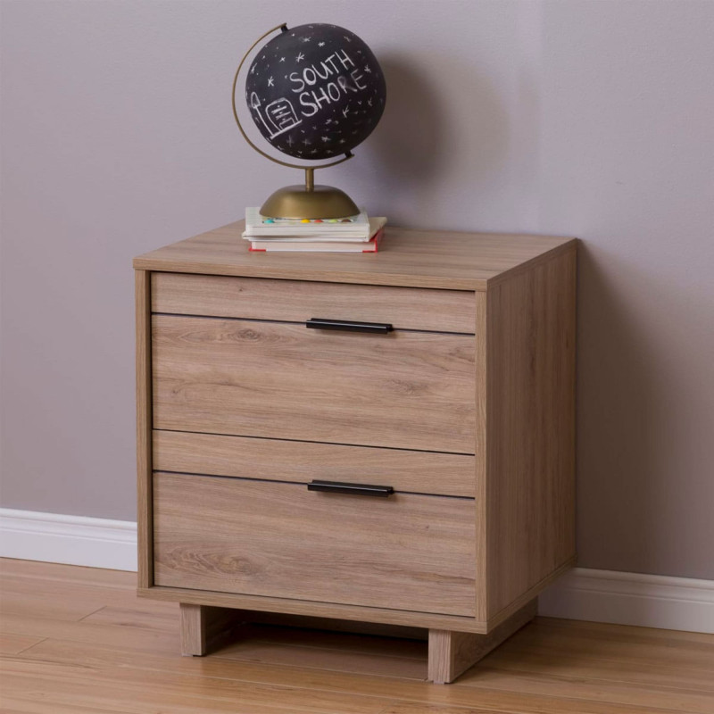 Fynn 2 Drawer Nightstand - Rustic Oak