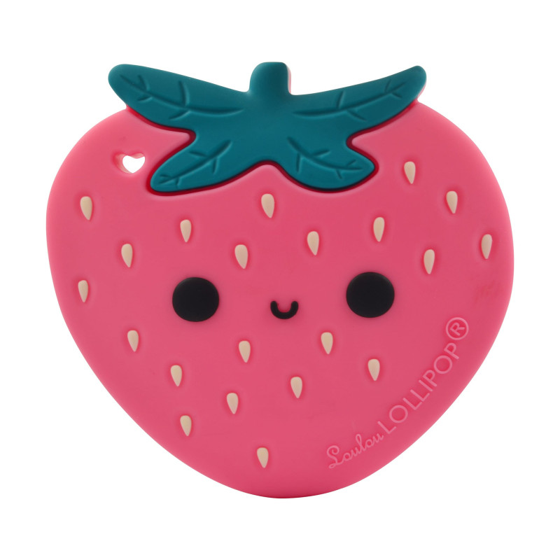 Loulou Lollipop Jouet de Dentition en Silicone - Fraise