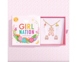 Girl Nation Coffret Cadeau Collier et Boucles d'oreilles de fantaisie - Ballet