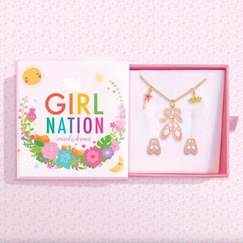 Girl Nation Coffret Cadeau Collier et Boucles d'oreilles de fantaisie - Ballet