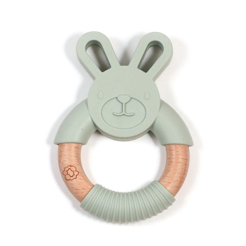 Rabbit Teething Ring - Sage