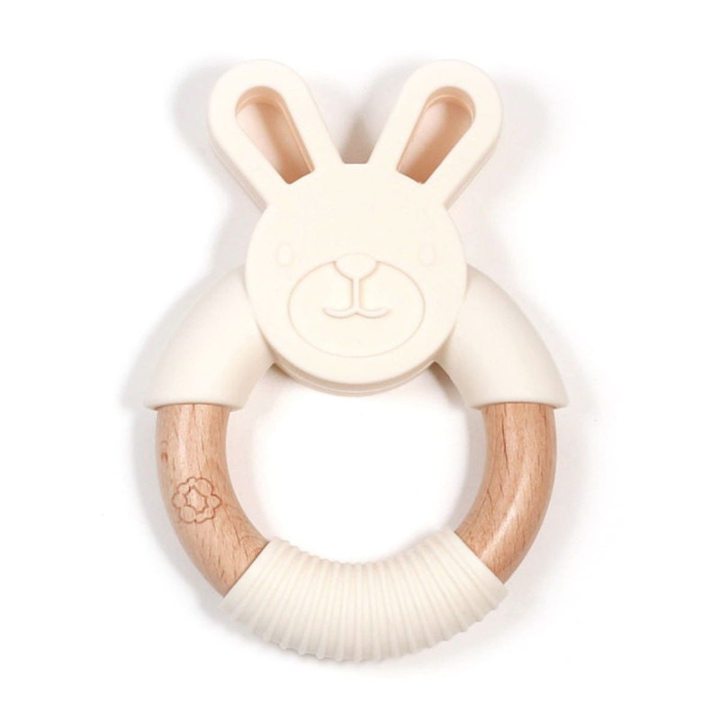 Rabbit Teething Ring - Ivory