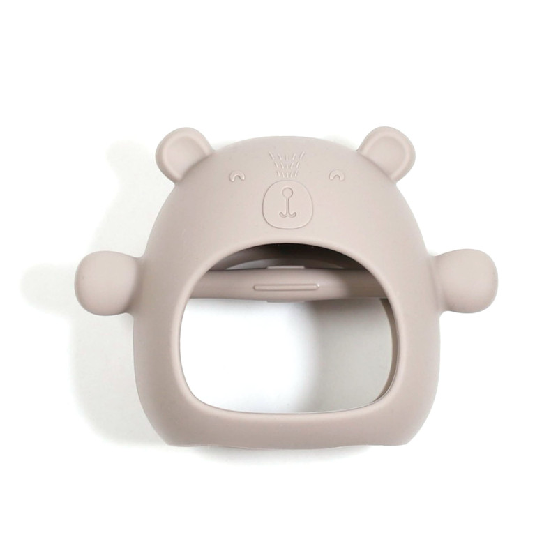 Silicone Teething Mitten - Taupe Bear