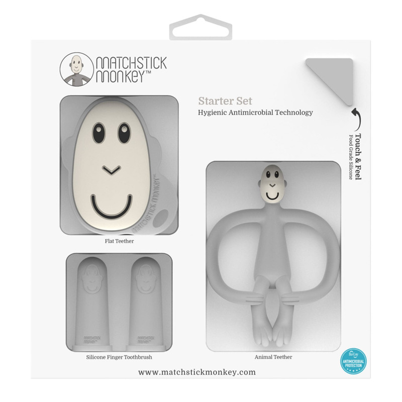 Teething Gift Set - Gray Monkey