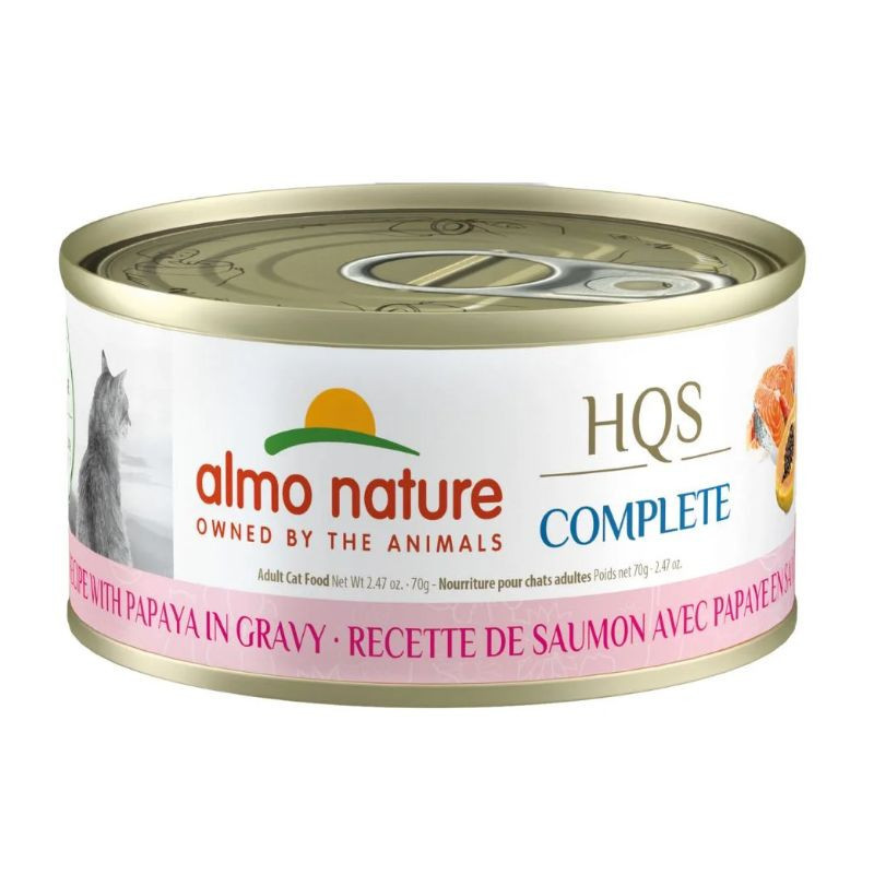 Conserve Saumon et Papaye en Sauce pour Chats, 70g – Almo Nature HQS Complete