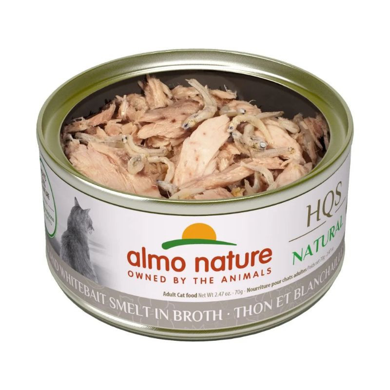 Conserve Thon et Blanchaille en Bouillon pour Chats, 70g – Almo Nature HQS Natural