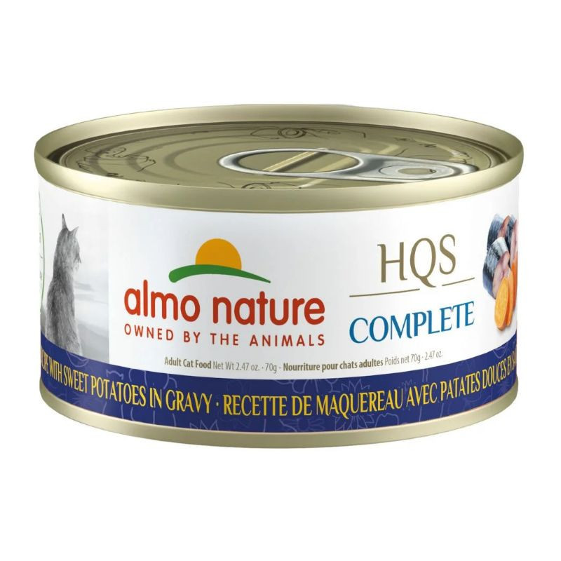 Conserve Maquereau et Patate Douce en Sauce pour Chats, 70g – Almo Nature HQS Complete