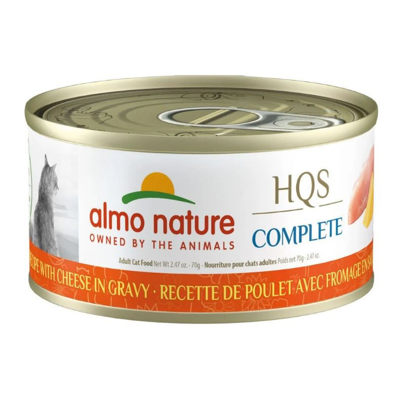 Conserve Poulet et Fromage en Sauce pour Chats, 70g – Almo Nature HQS Complete