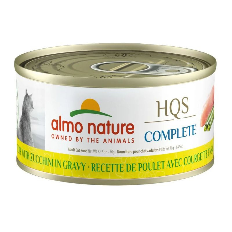 Conserve Poulet et Courgette en Sauce pour Chats, 70g – Almo Nature HQS Complete