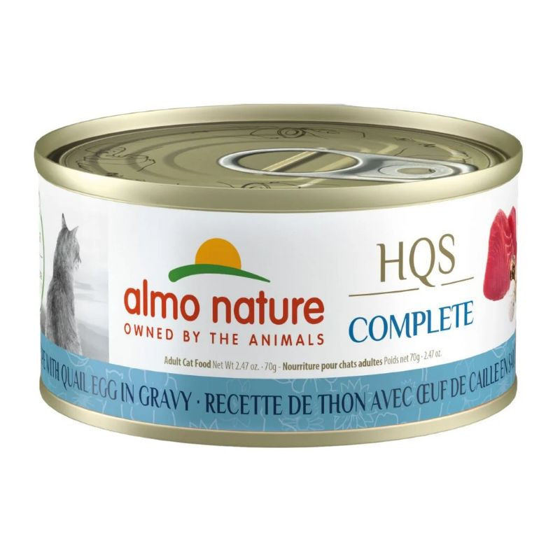 Conserve Thon avec Œuf de Caille en Sauce pour Chats, 70g – Almo Nature HQS Complete