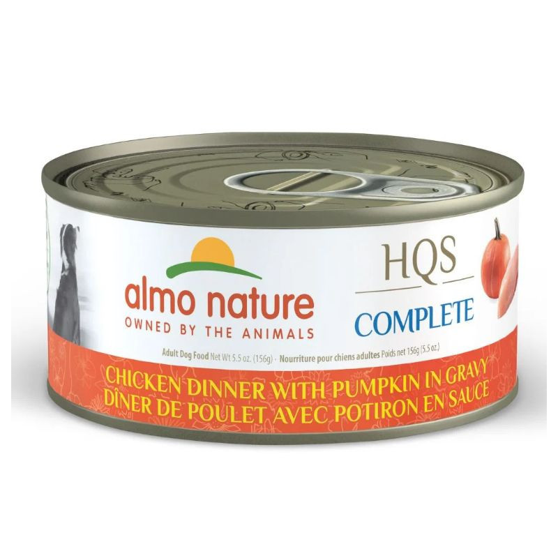 Conserve Poulet avec Citrouille en Sauce pour Chiens, 156g – Almo Nature HQS Complete