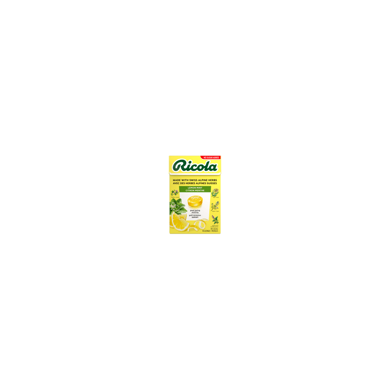 RICOLA Boite de pastilles, citron menthe, 18 unités