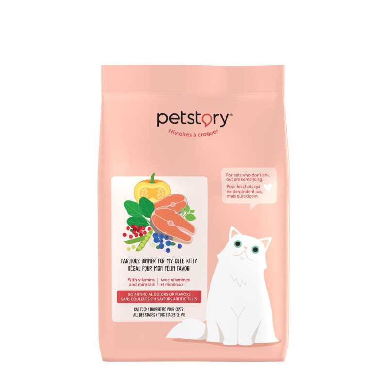 Petstory Nourriture sèche pour chat, saumon