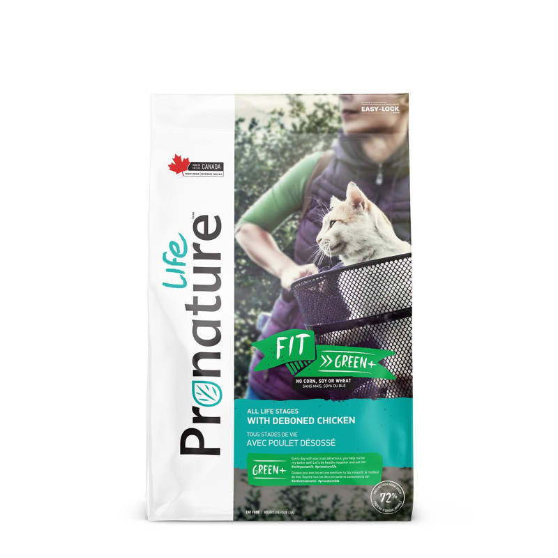 Pronature Life Formule FIT Green+ pour chats, poulet dé…