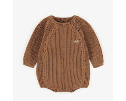 Puffy brown one-piece in knit, newborn