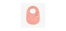 Pink patterned bib in organic cotton, newborn