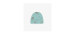 Light blue hat with a skiing theme in organic cotton, newborn