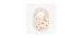 Cream bib with cherries print in organic cotton, newborn