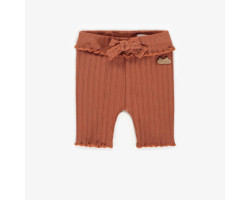 Rust short legging in irregular knit, newborn