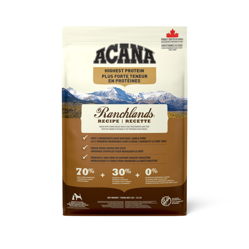 Acana Recette Ranchlands Plus forte teneur en …