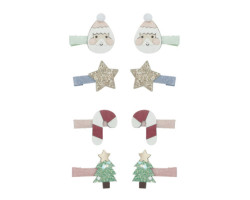 Santa hair clips (8)