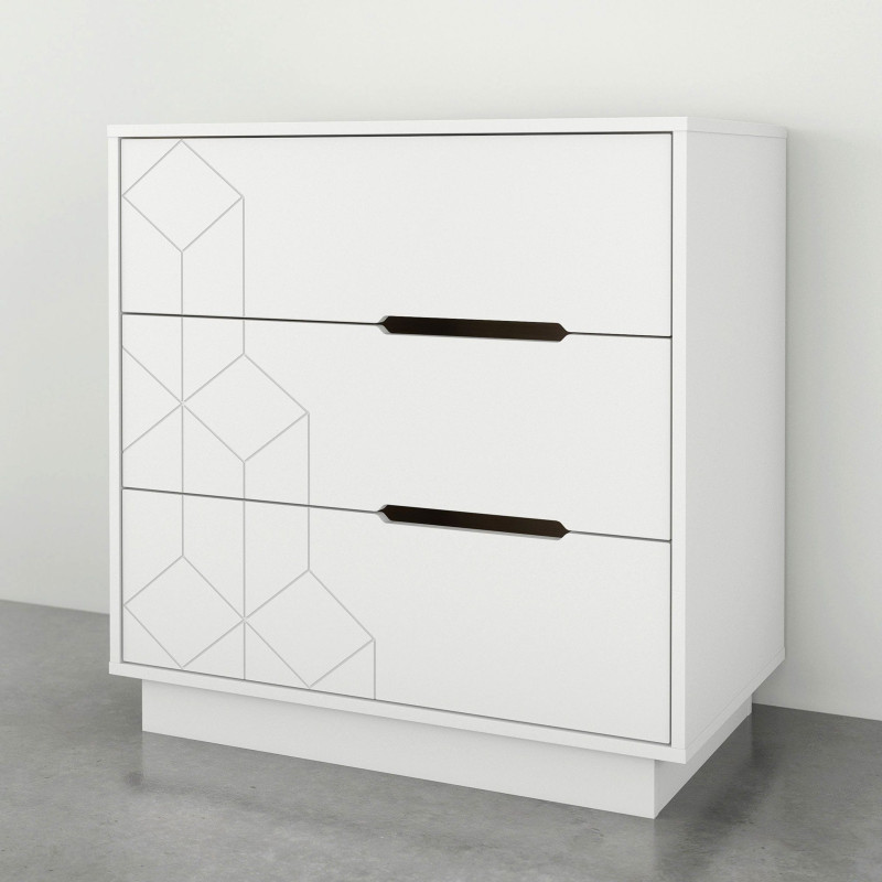 Nexera Bureau 3 Tiroirs - Blanc