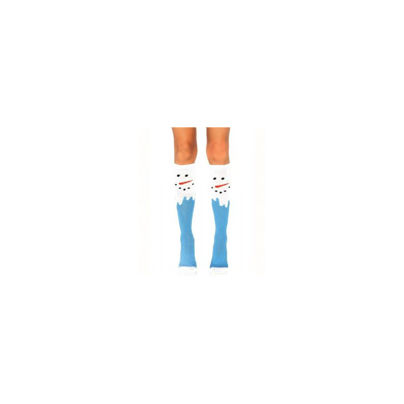 Chaussettes hauteur genou -  bonhomme de neige - taille unique