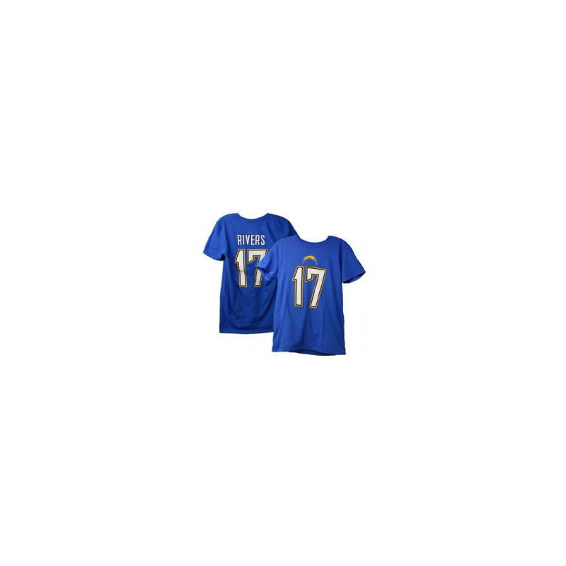 Chargers de los angeles -  t-shirt de philip rivers 17 - bleu (medium)